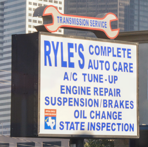 Ryle's Complete Auto Care sign